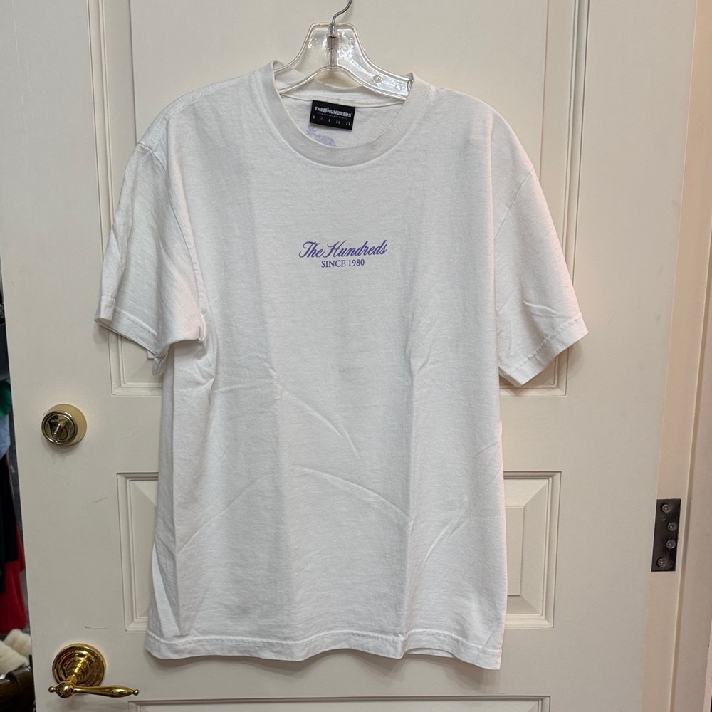 The Hundreds White Tee with Purple Logo